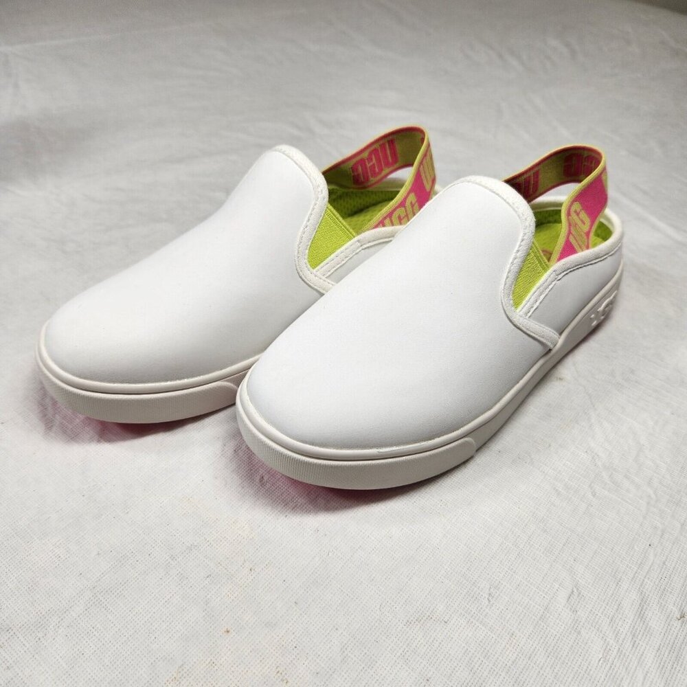 UGG Women's Size 5 Aivey Slingback Leather Shoes Slip On White Green  116 - Picture 2 of 11